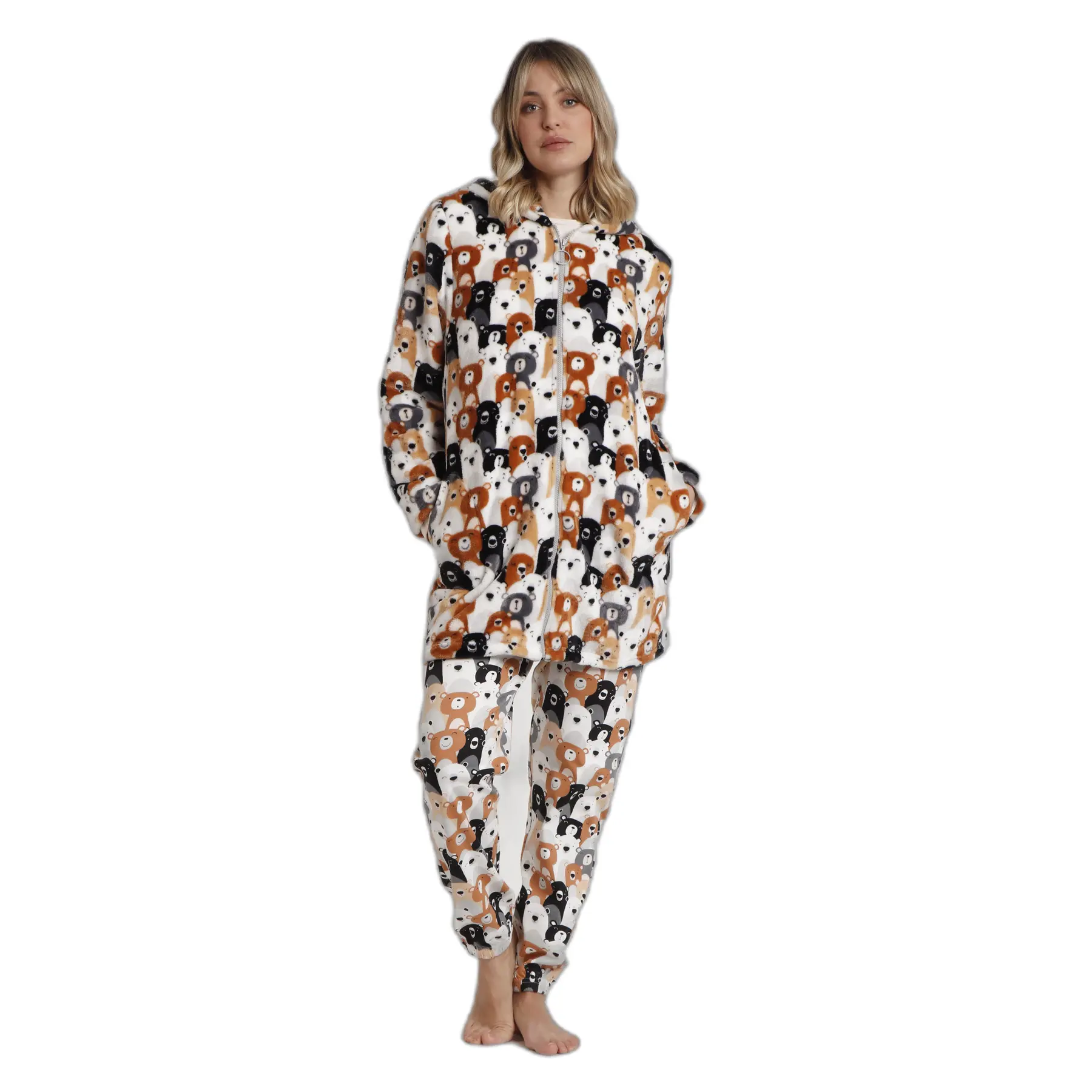 Warm hoodie Damen mit langen Ärmeln Admas Family Bear