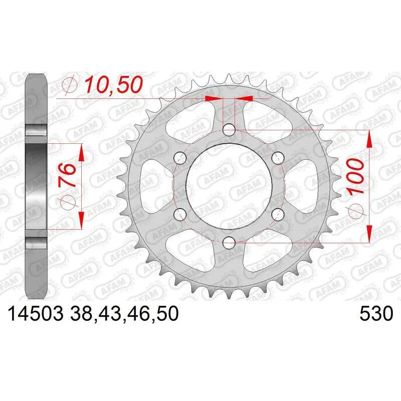 Stalen achtertandwiel Afam 14503