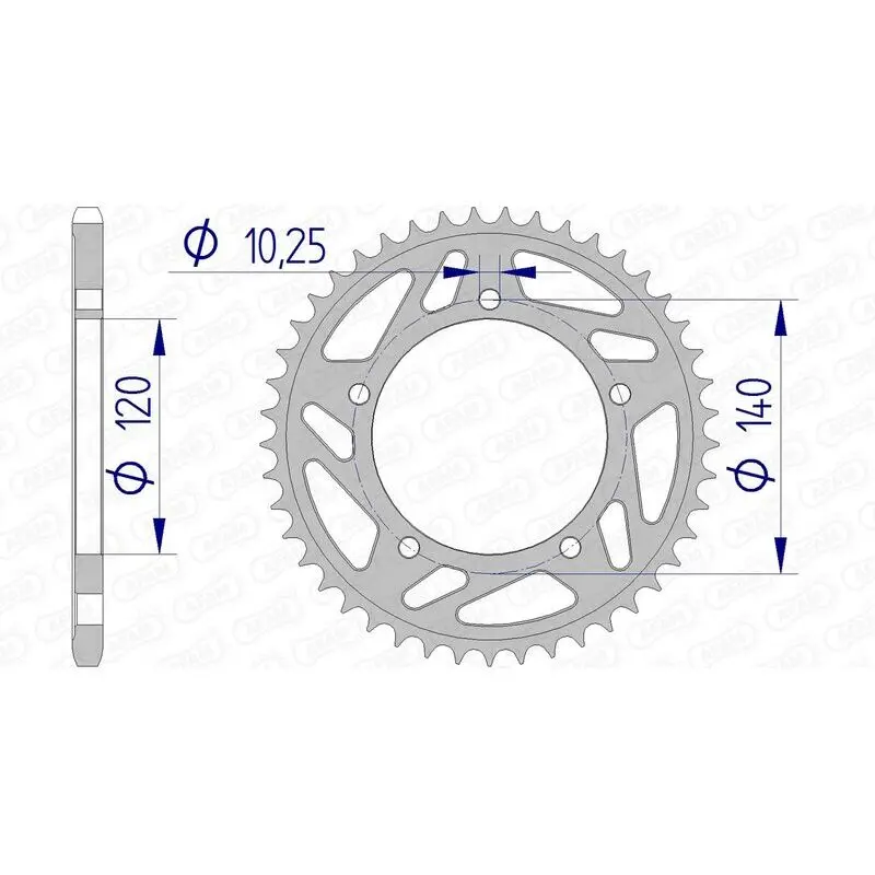Standard Aluminium Motorradkranz Afam 520