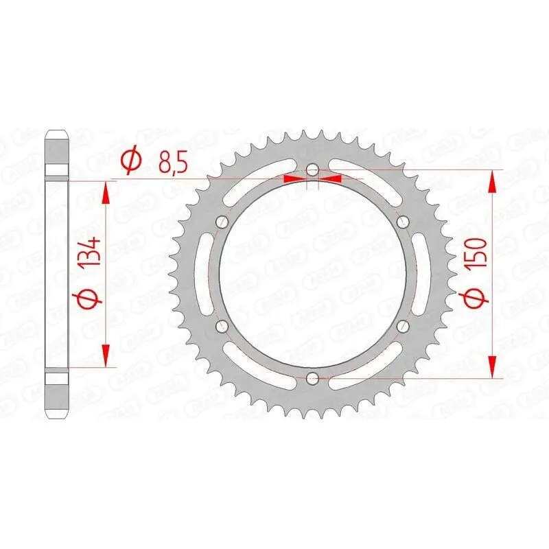 Stalen motortandwiel Afam 428