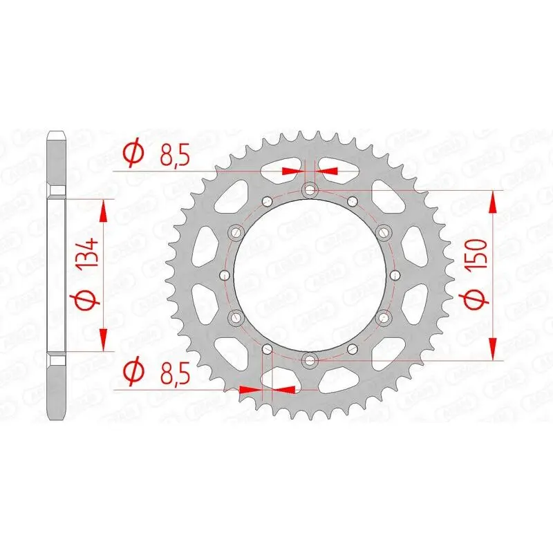 Stalen motortandwiel Afam 520 42 T