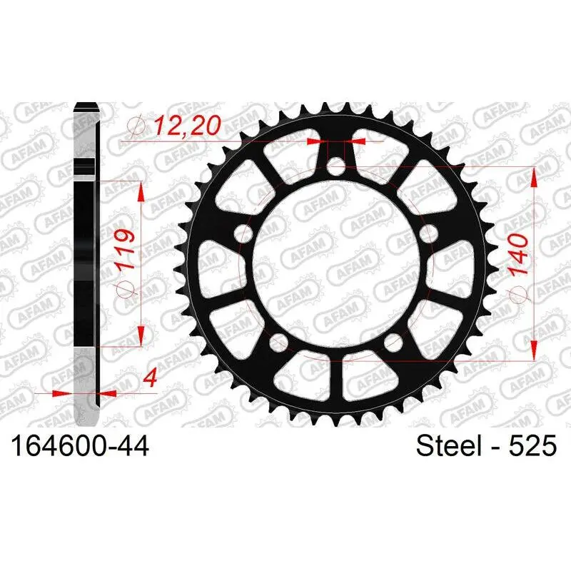 Stalen motorfietskroon Afam 525 BMW S 1000 XR (0E41)