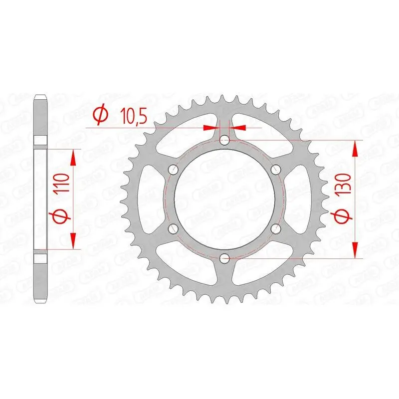 Stalen motortandwiel Afam 520 41 T