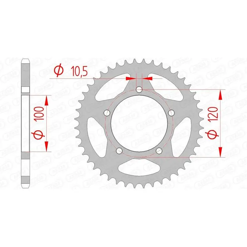 Stalen motorfietskroon Afam 520 Aprilia RS 125