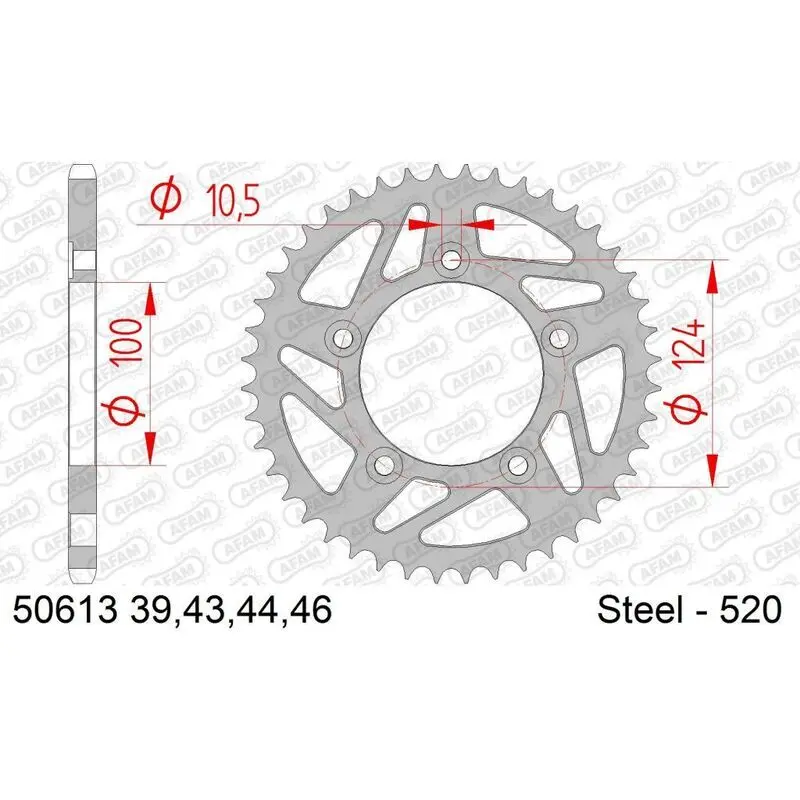 Stalen motorfietskroon Afam 520 Ducati 797 Monster
