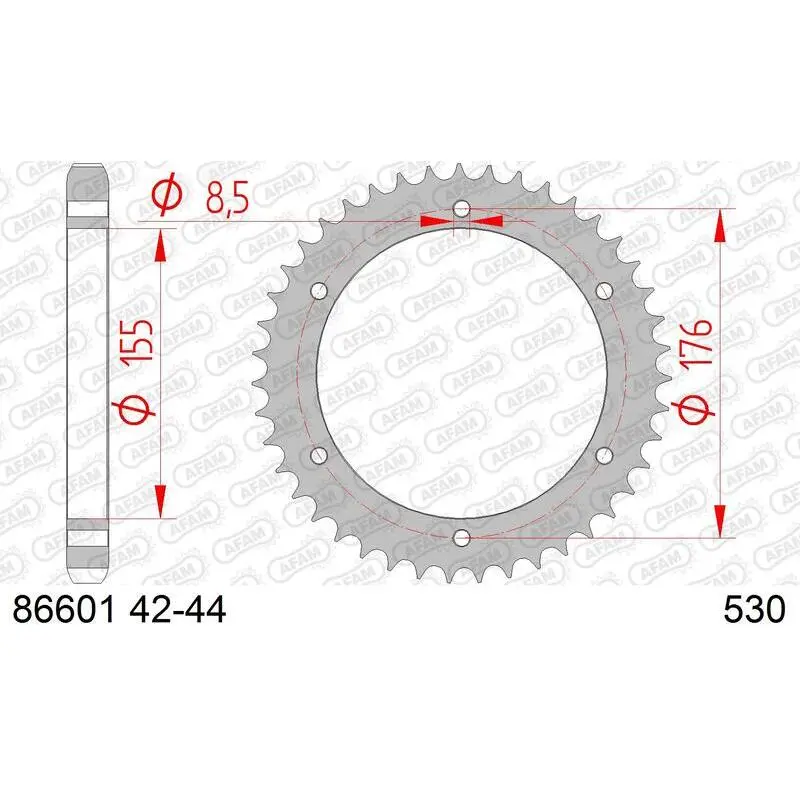 Ritzel Motorrad Stahl hinten Afam 530 44 dents