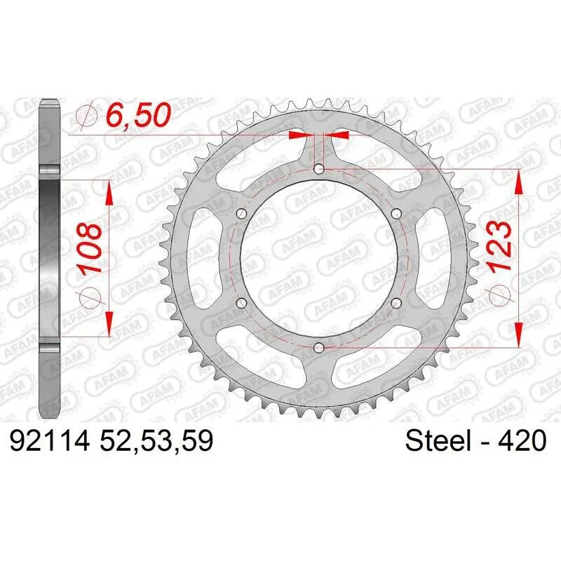 Stalen motorfietskroon Afam 420 Arpilia RS4 50