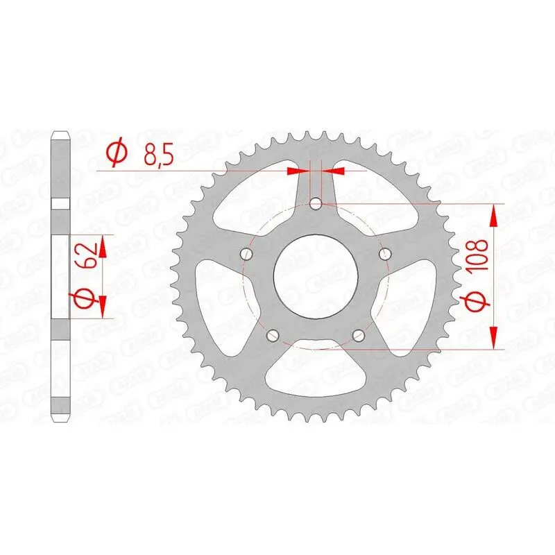 Stalen motorfietskroon Afam 420 Rieju SMX 50