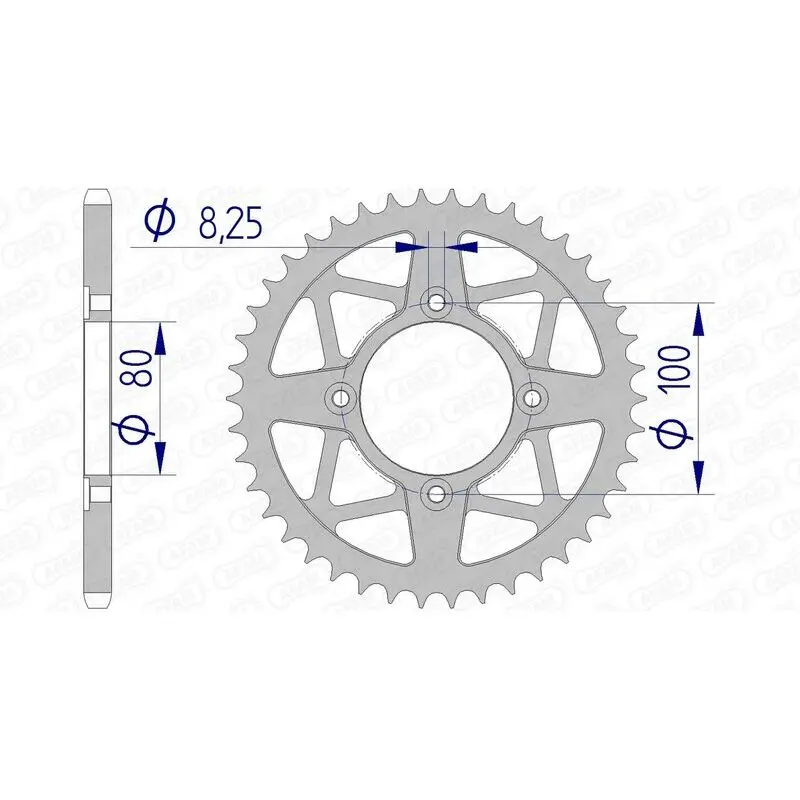 Alu Motorradkranz Afam 520 43T