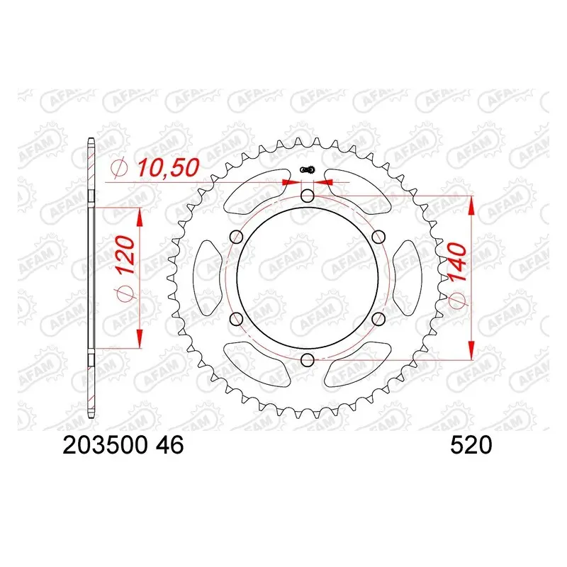 Stalen motorfietskroon Afam 520 Moto morini