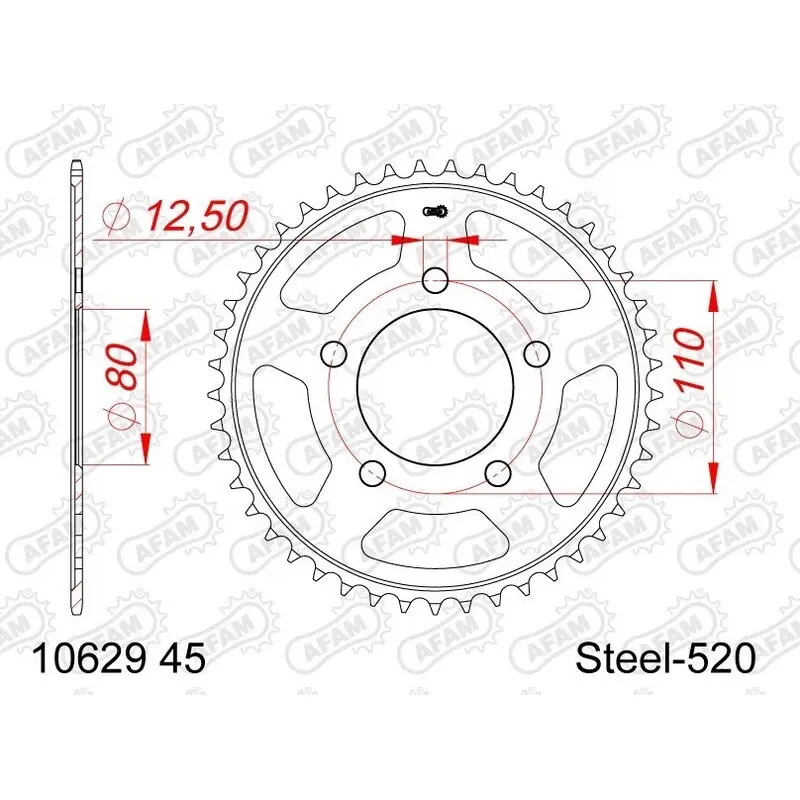 Stalen motorfietskroon Afam 520 Honda XL 750 Transalp