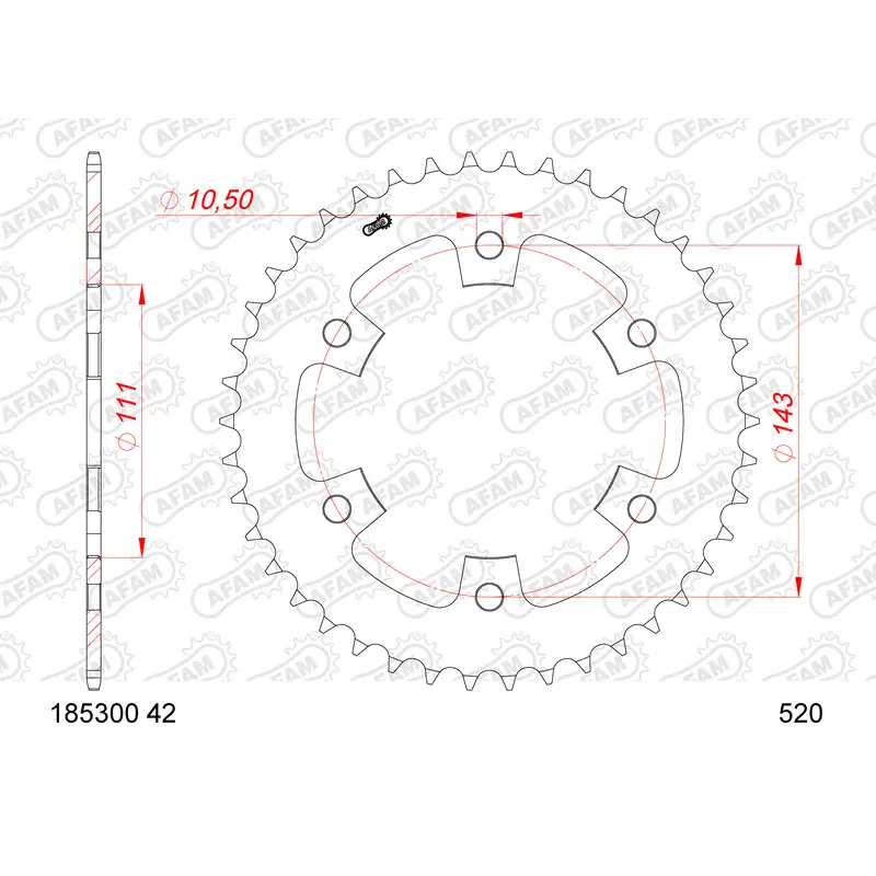 Stalen motorfietskroon Afam 520 Royal Enfield Meteor 350