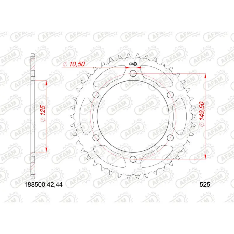 Stalen motorfietskroon Afam 525 Benelli TRK 502 K