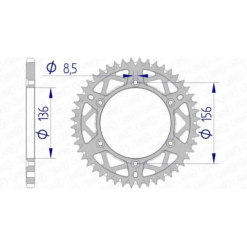 Alu Motorradkranz Afam 520 45T