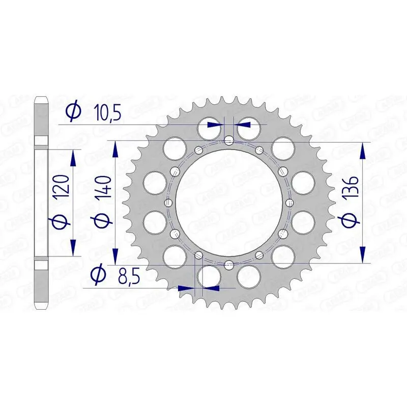 Alu Motorradkranz Afam 520 41T