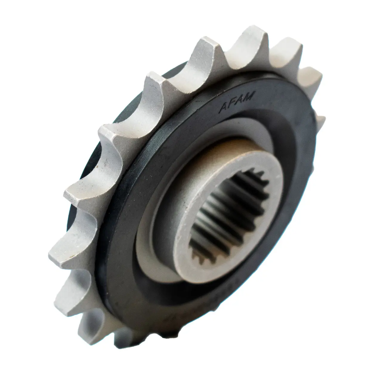 Motorradritzel mit Geräuschminderer Gummi vorne Afam 520 15 dents