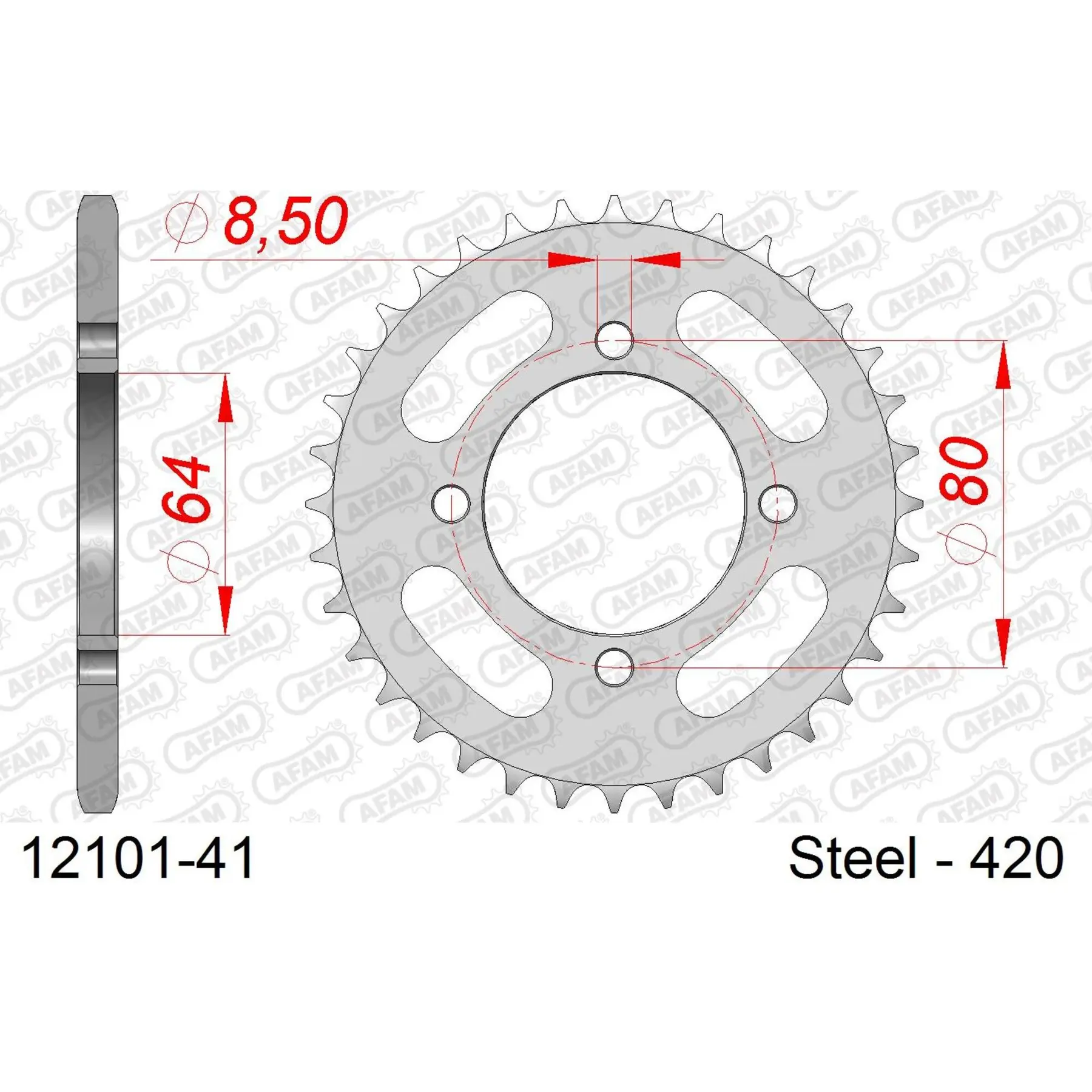 Ritzel aus Stahl Afam 420 41 dents