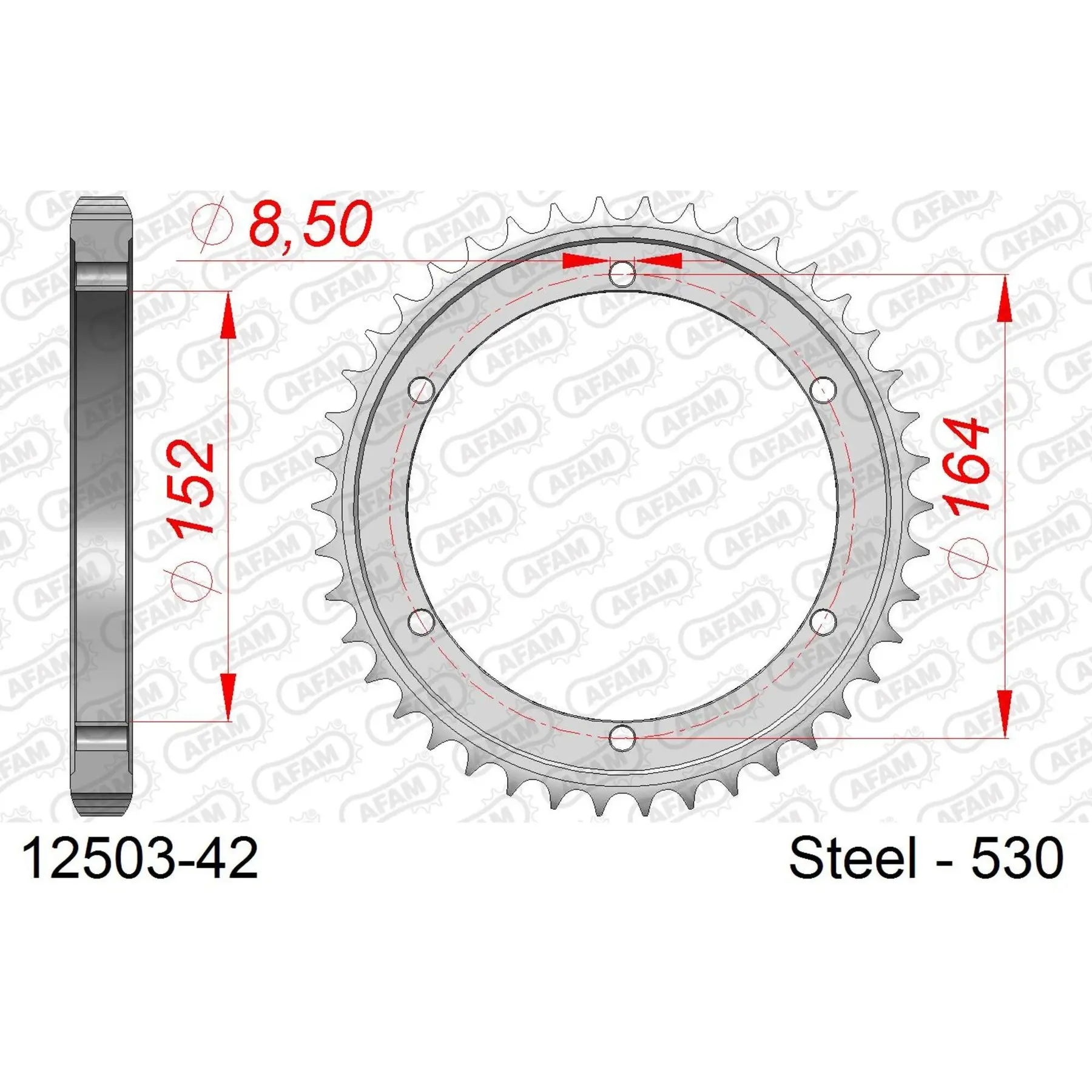 Ritzel aus Stahl Afam 520 42 dents