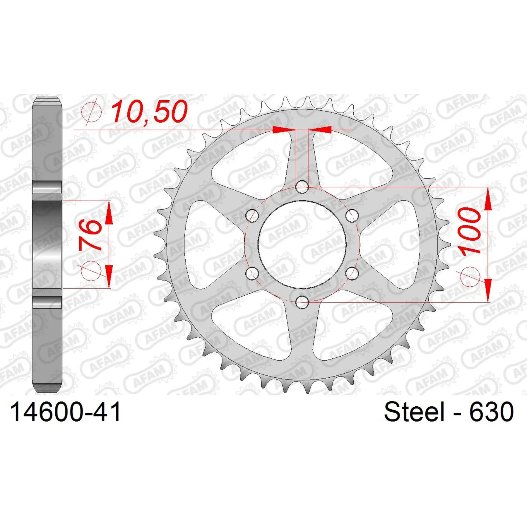Ritzel aus Stahl Afam 630 41 dents