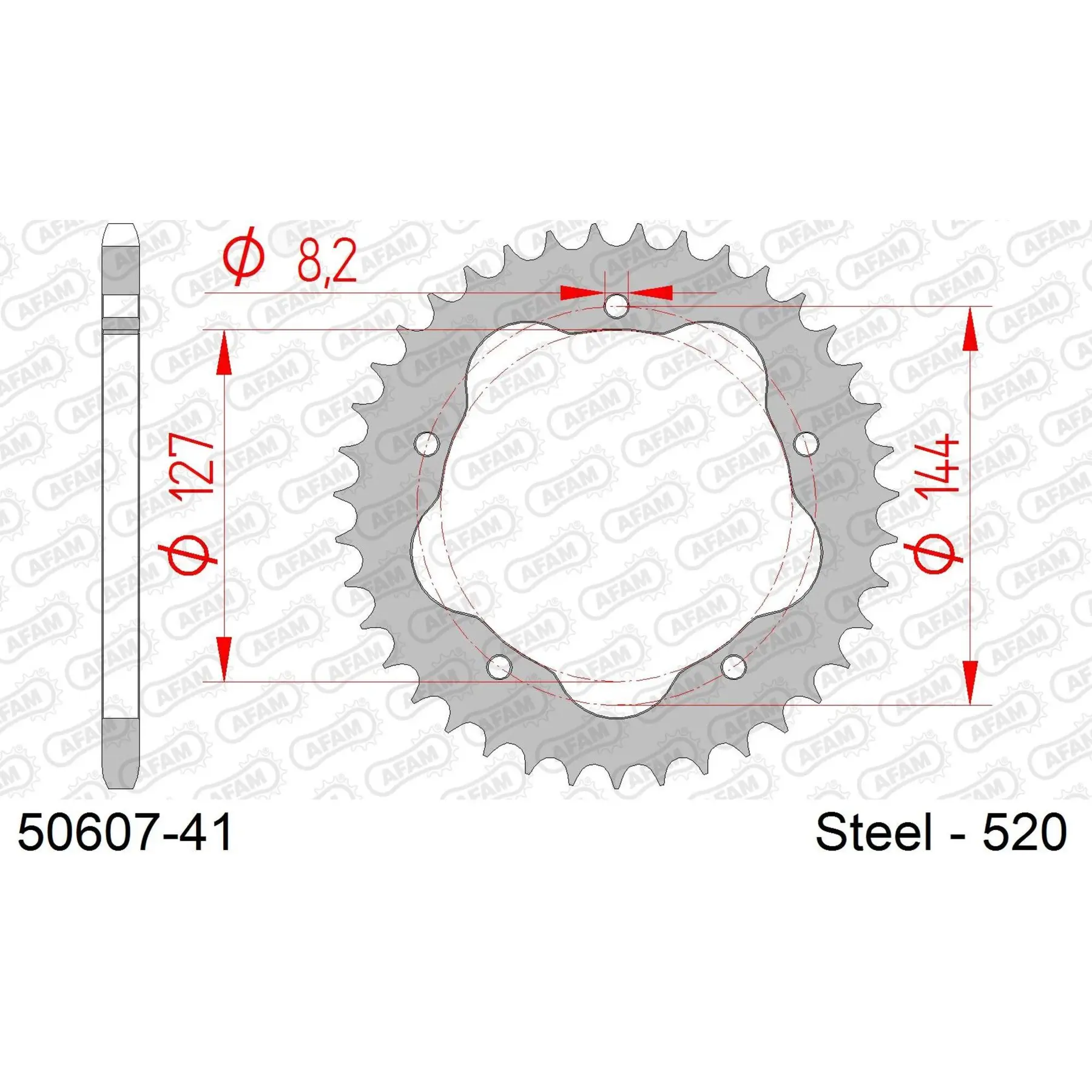 Ritzel Motorrad Stahl hinten Afam 520 41 dents