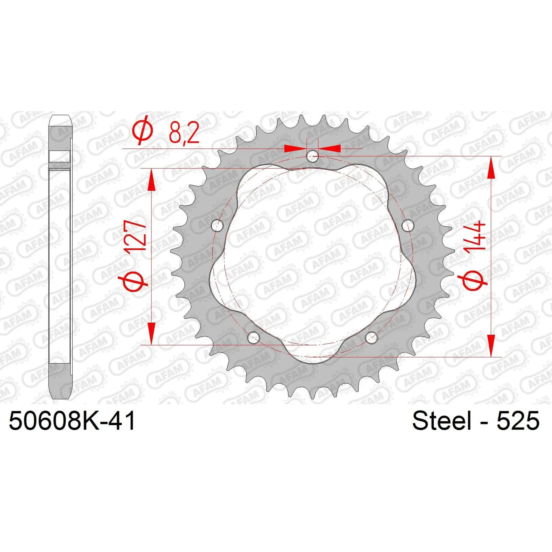 Ritzel Motorrad Stahl hinten Afam 525 41 dents