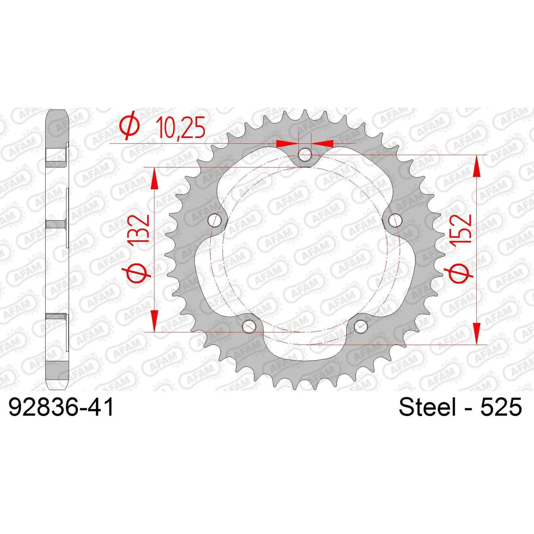 Ritzel Motorrad Stahl hinten Afam 525 41 dents