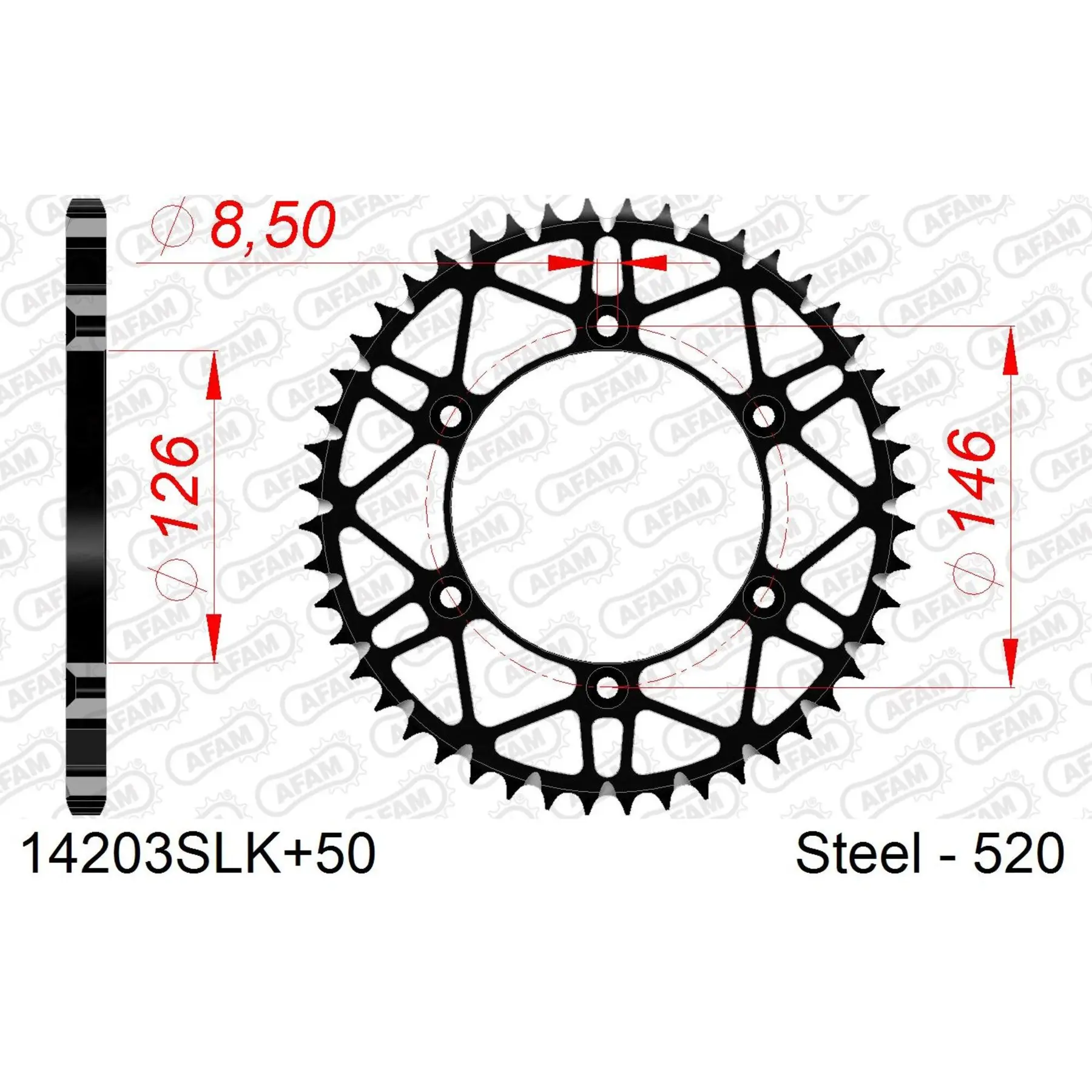Zahnrad Afam 520 50 dents