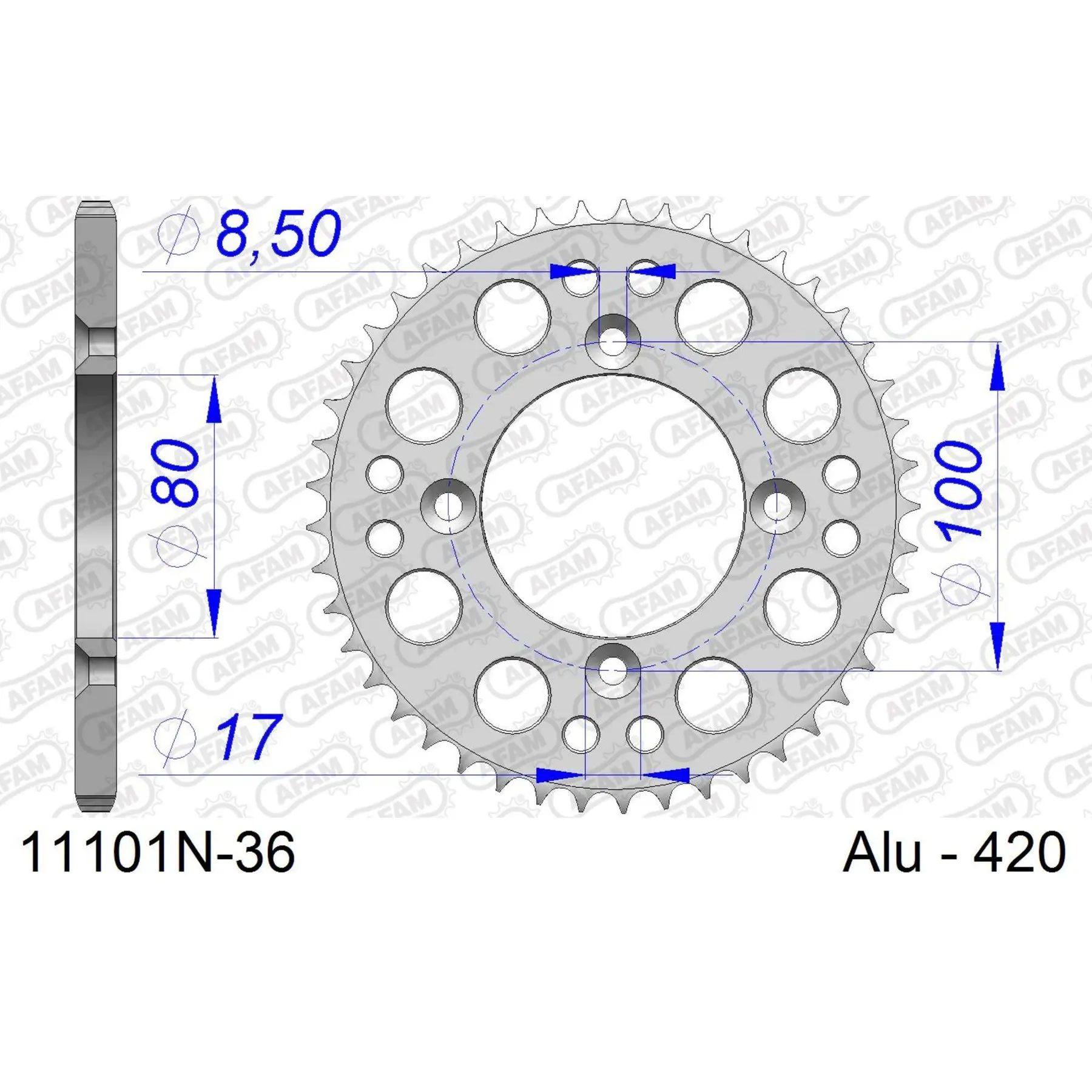 Zahnrad Afam 420 36 dents