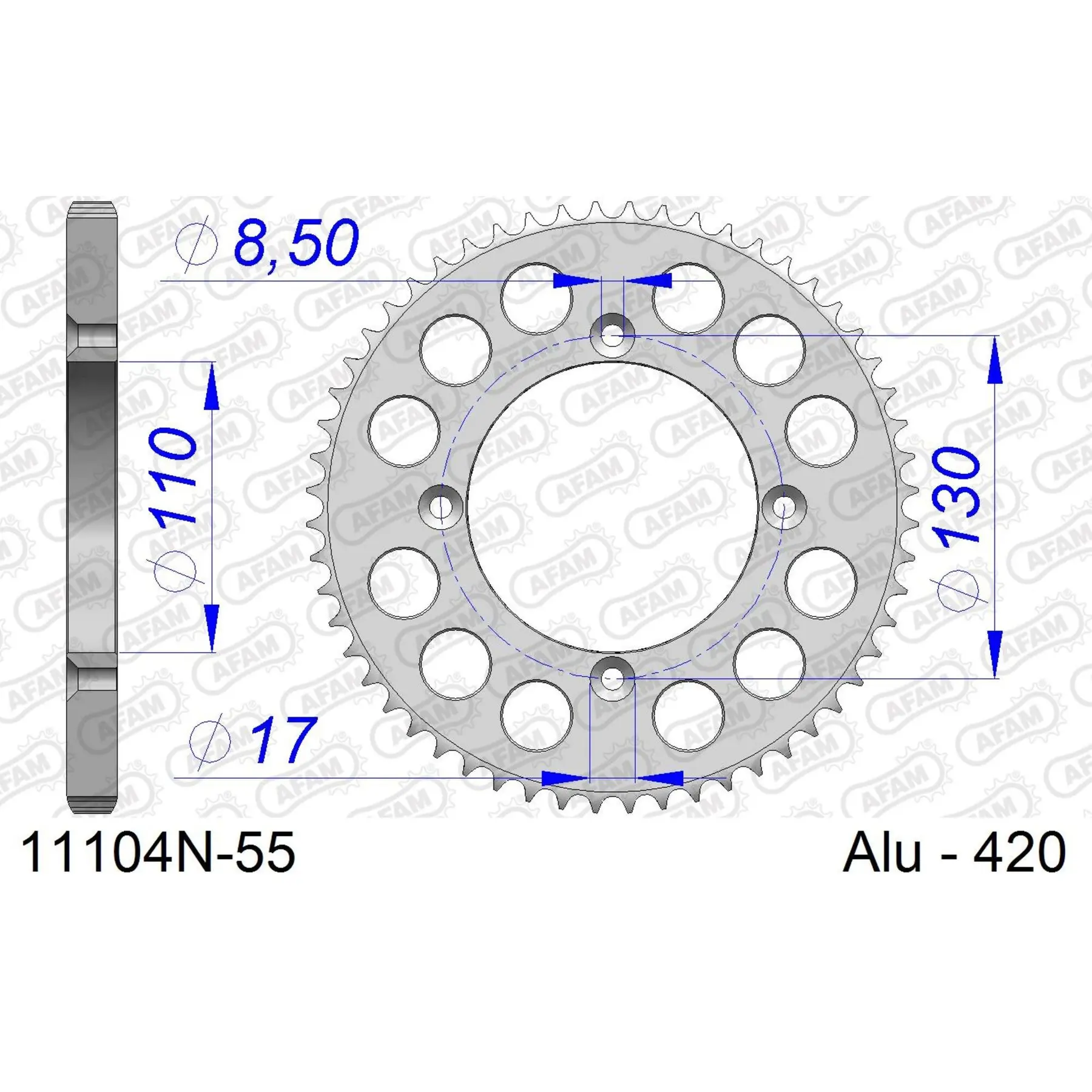 Zahnrad Afam 420 55 dents