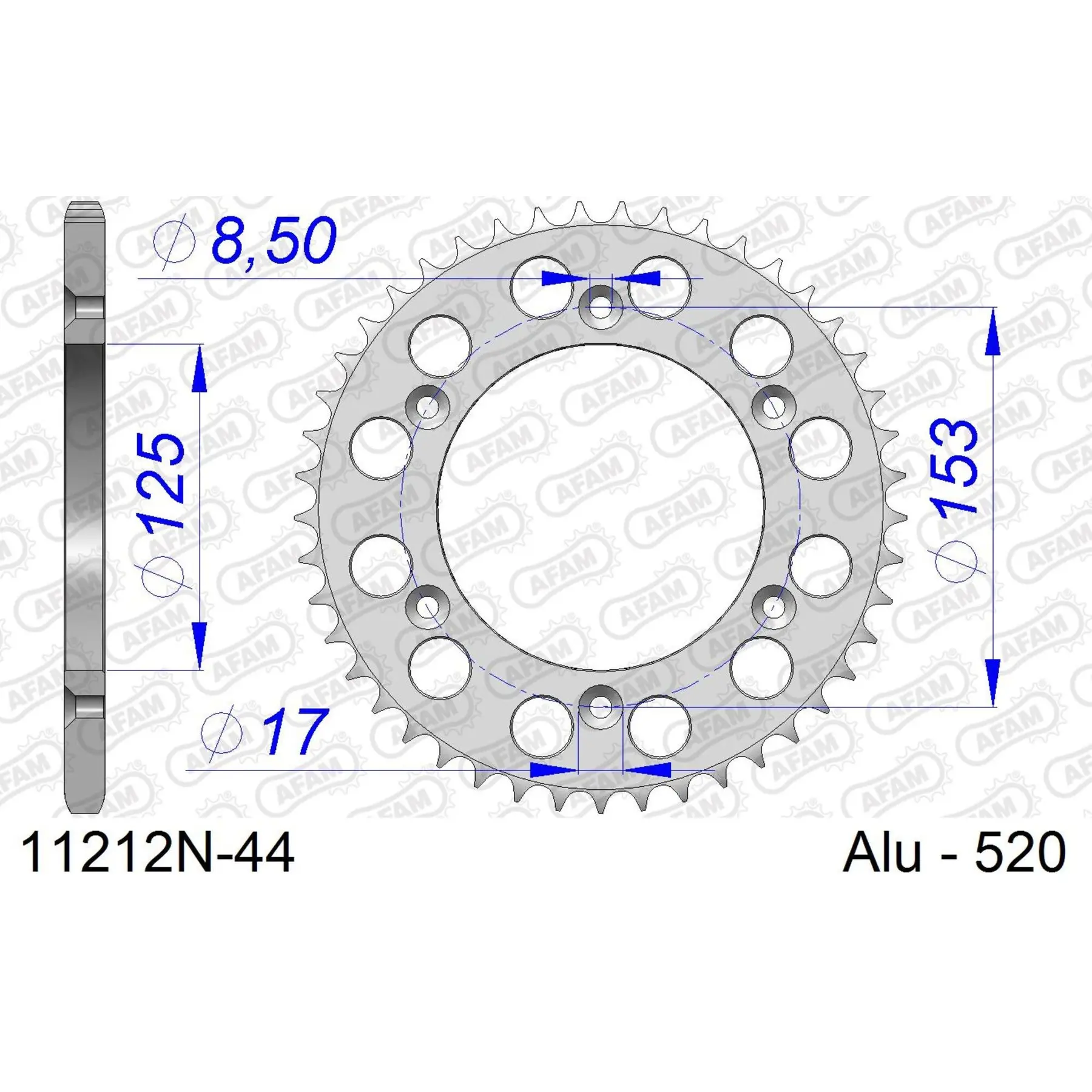 Tandwiel Afam 520 44 dents