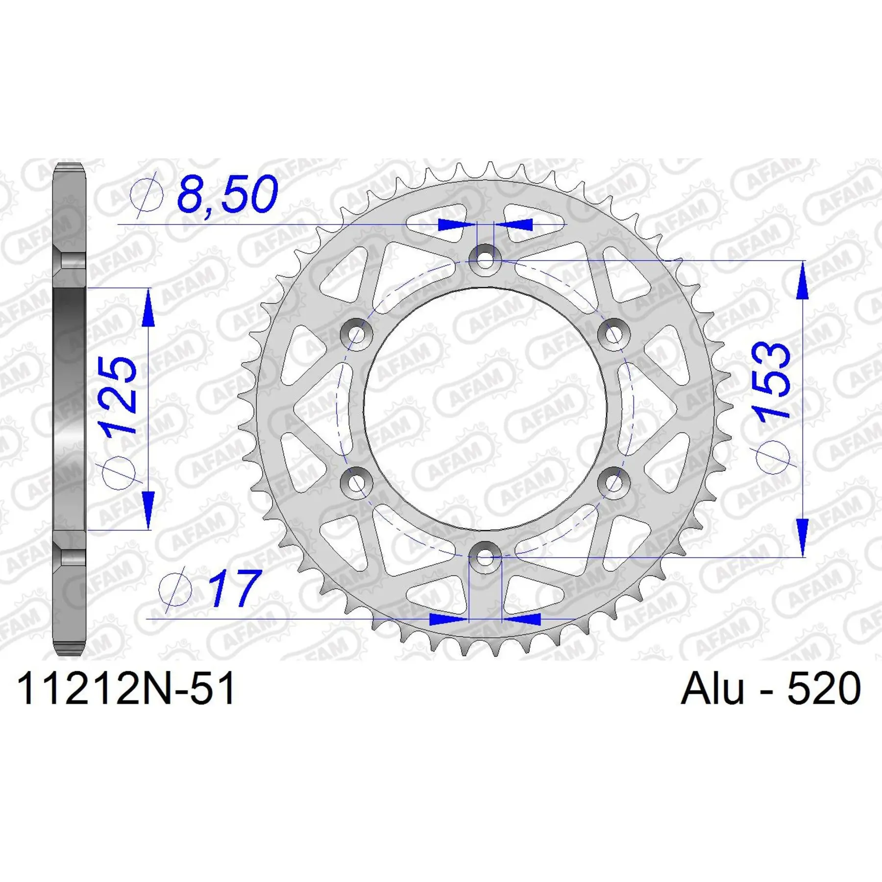 Zahnrad Afam 520 51 dents