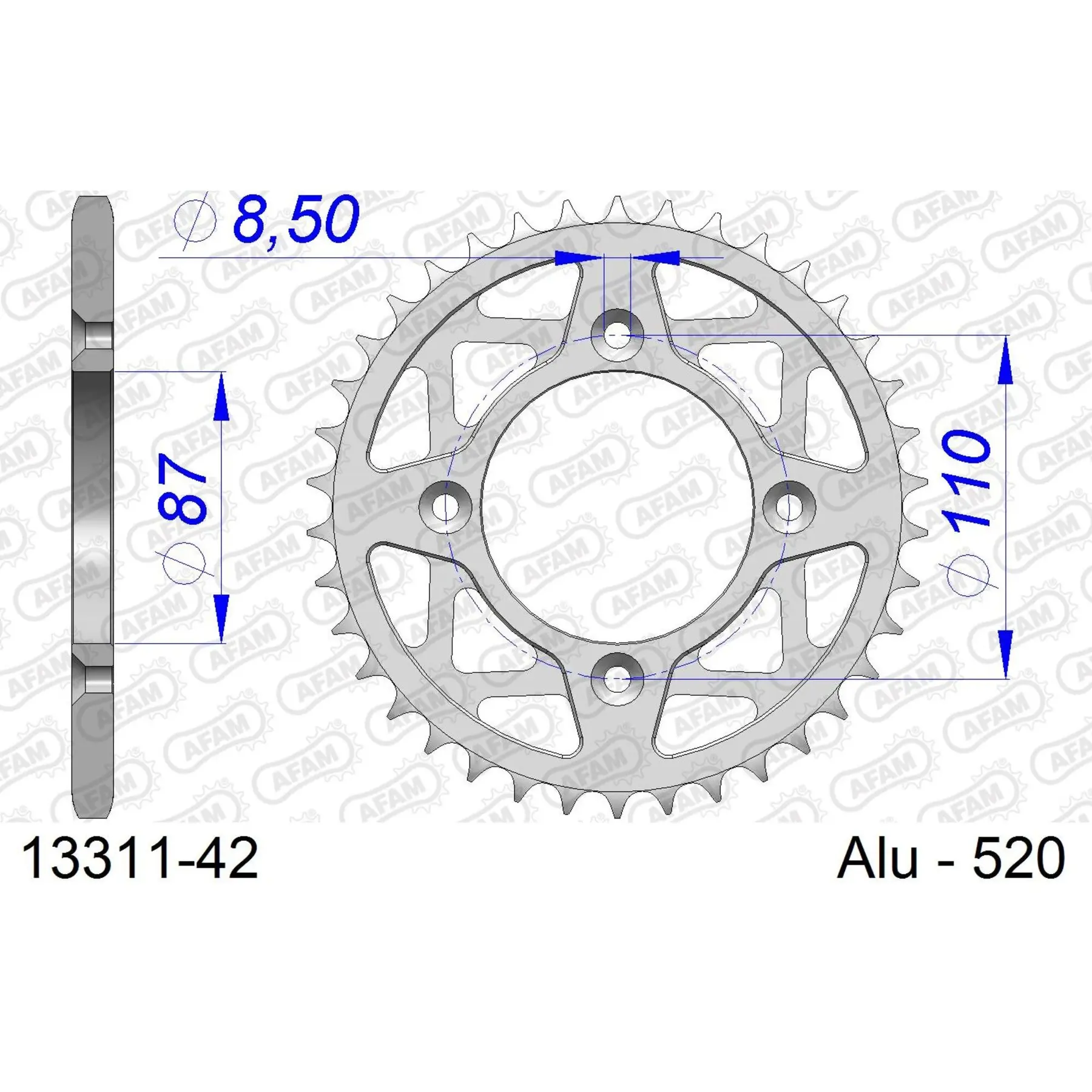 Zahnrad Afam 520 42 dents