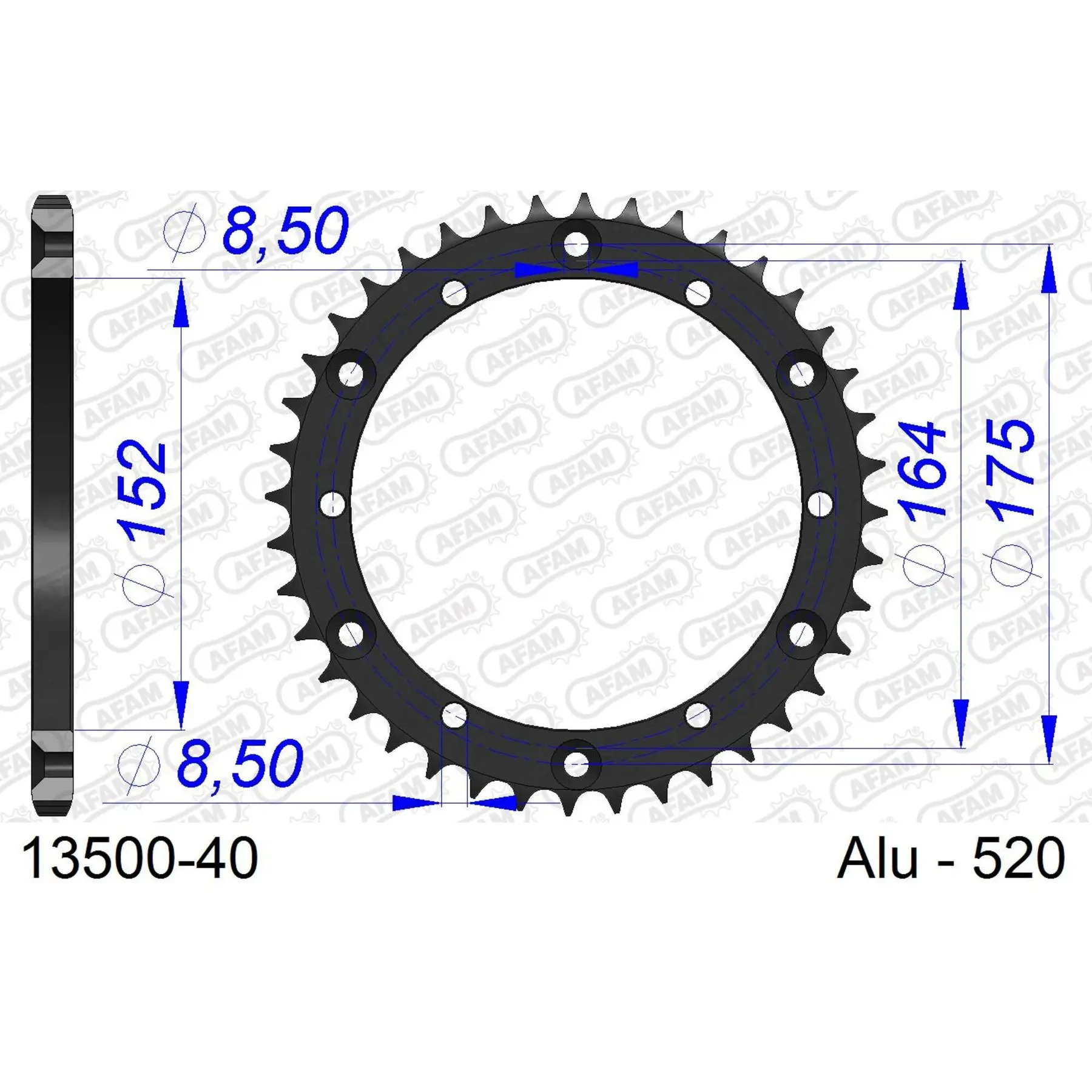 Zahnrad Afam 520 40 dents