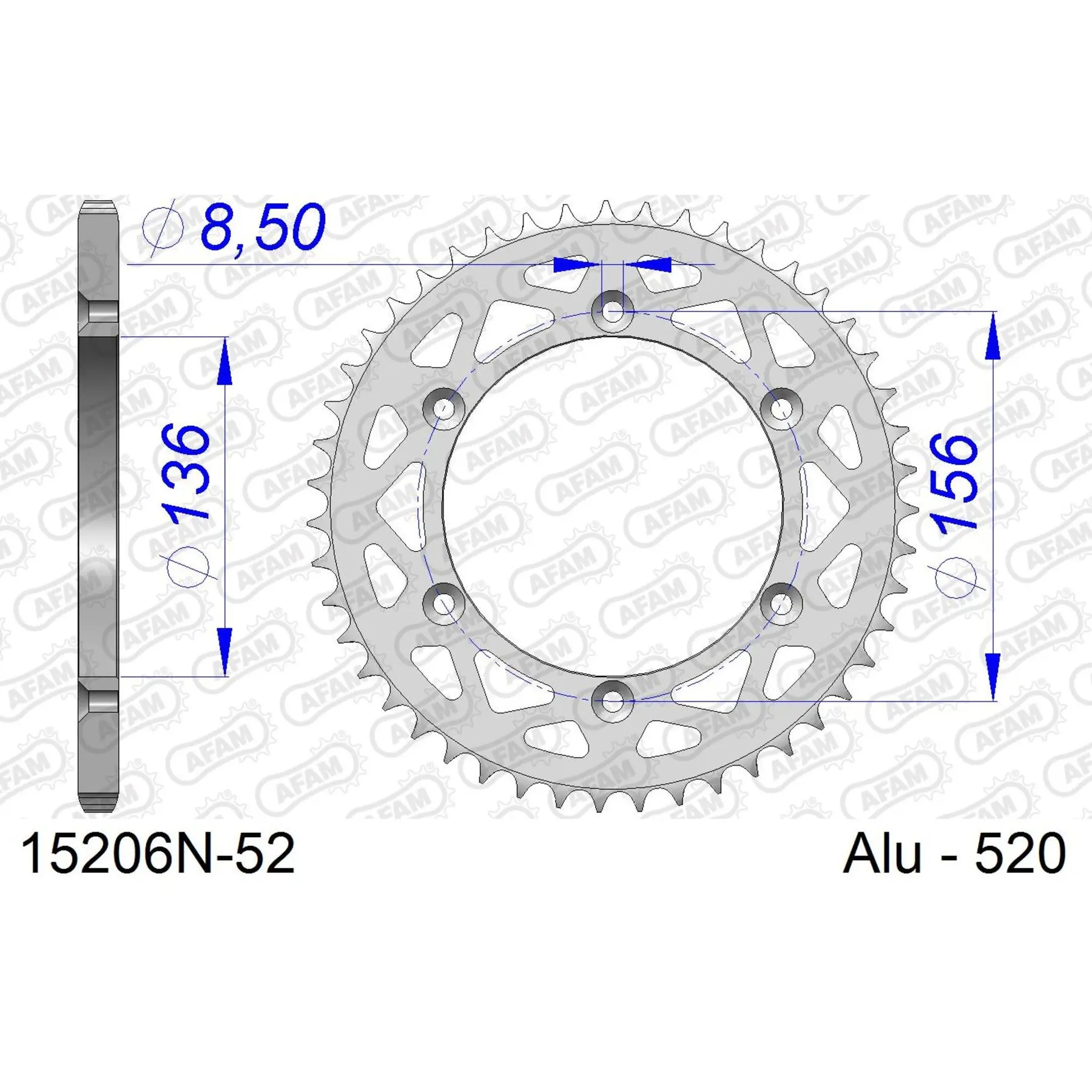 Zahnrad Afam 520 52 dents