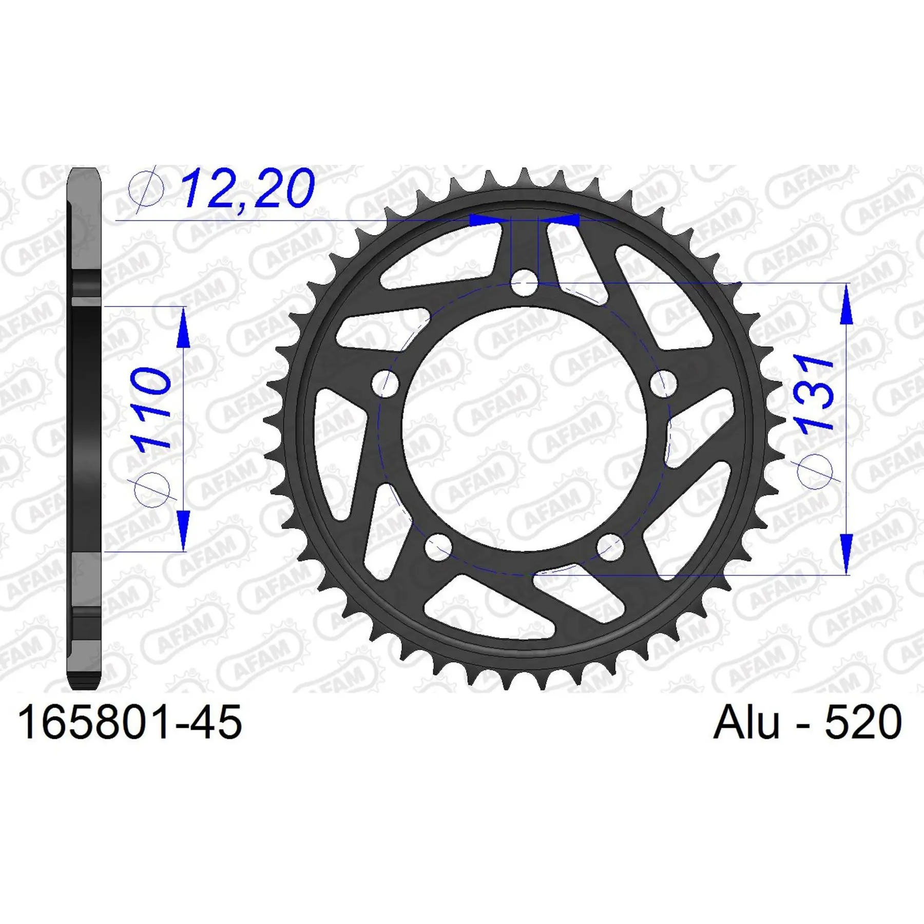 Zahnrad Afam 520 45 dents