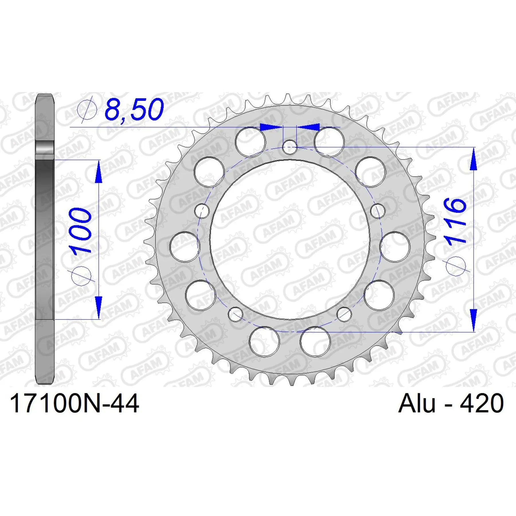 Zahnrad Afam 420 44 dents