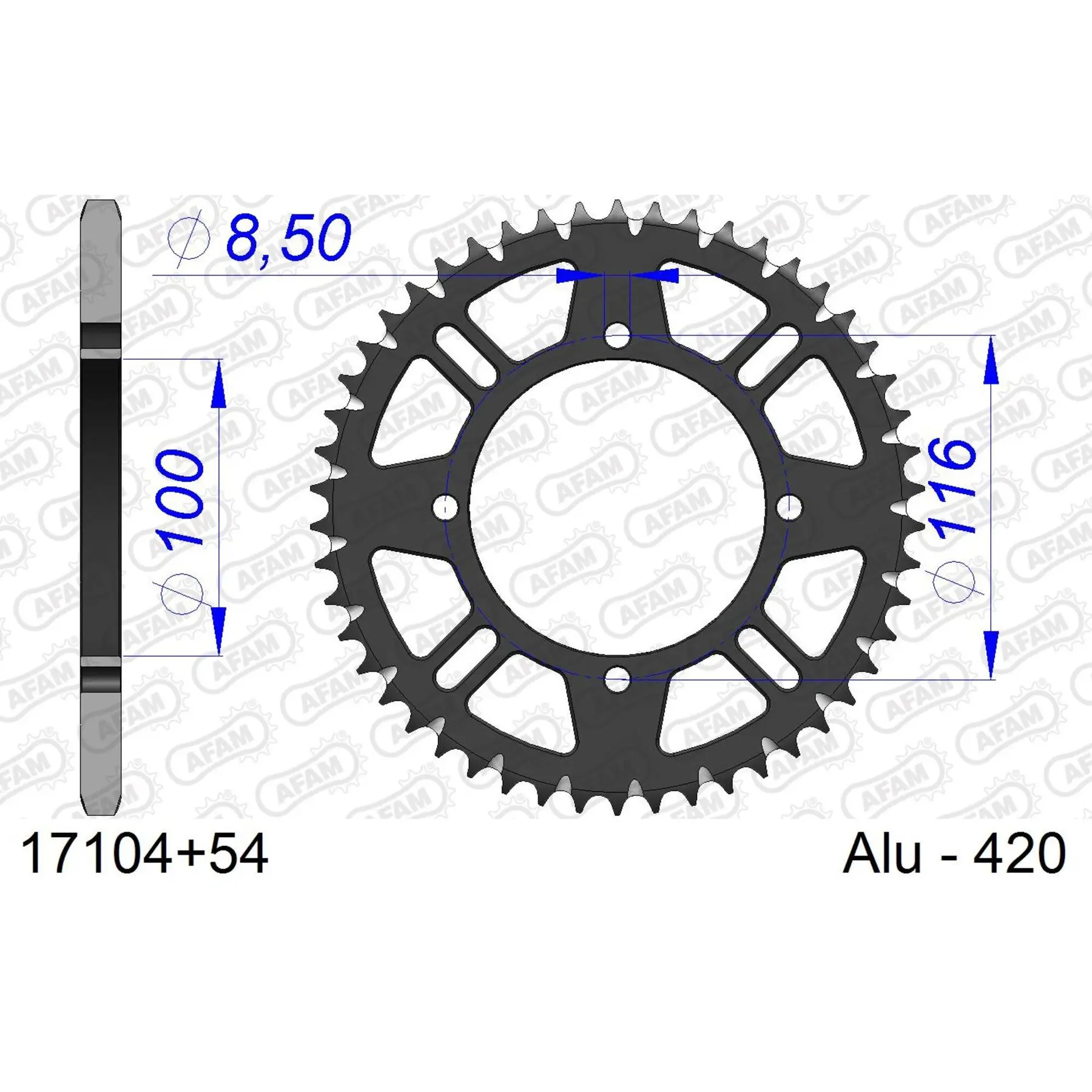 Zahnrad Afam 420 54 dents