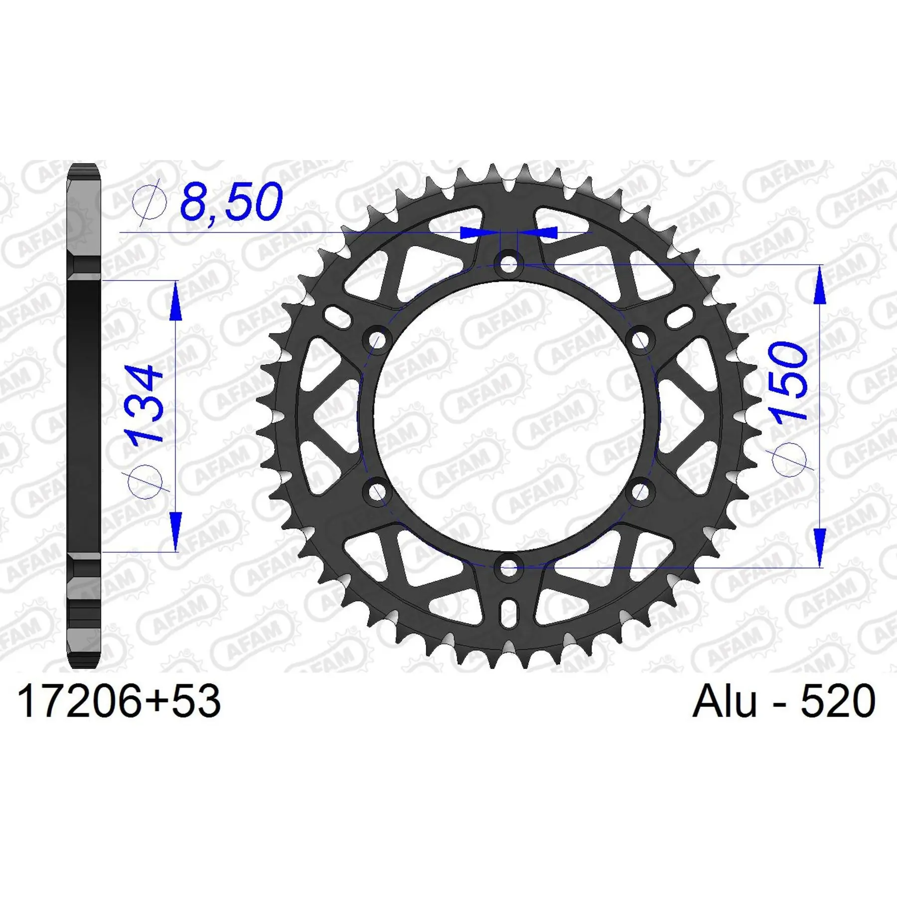 Zahnrad Afam 520 53 dents