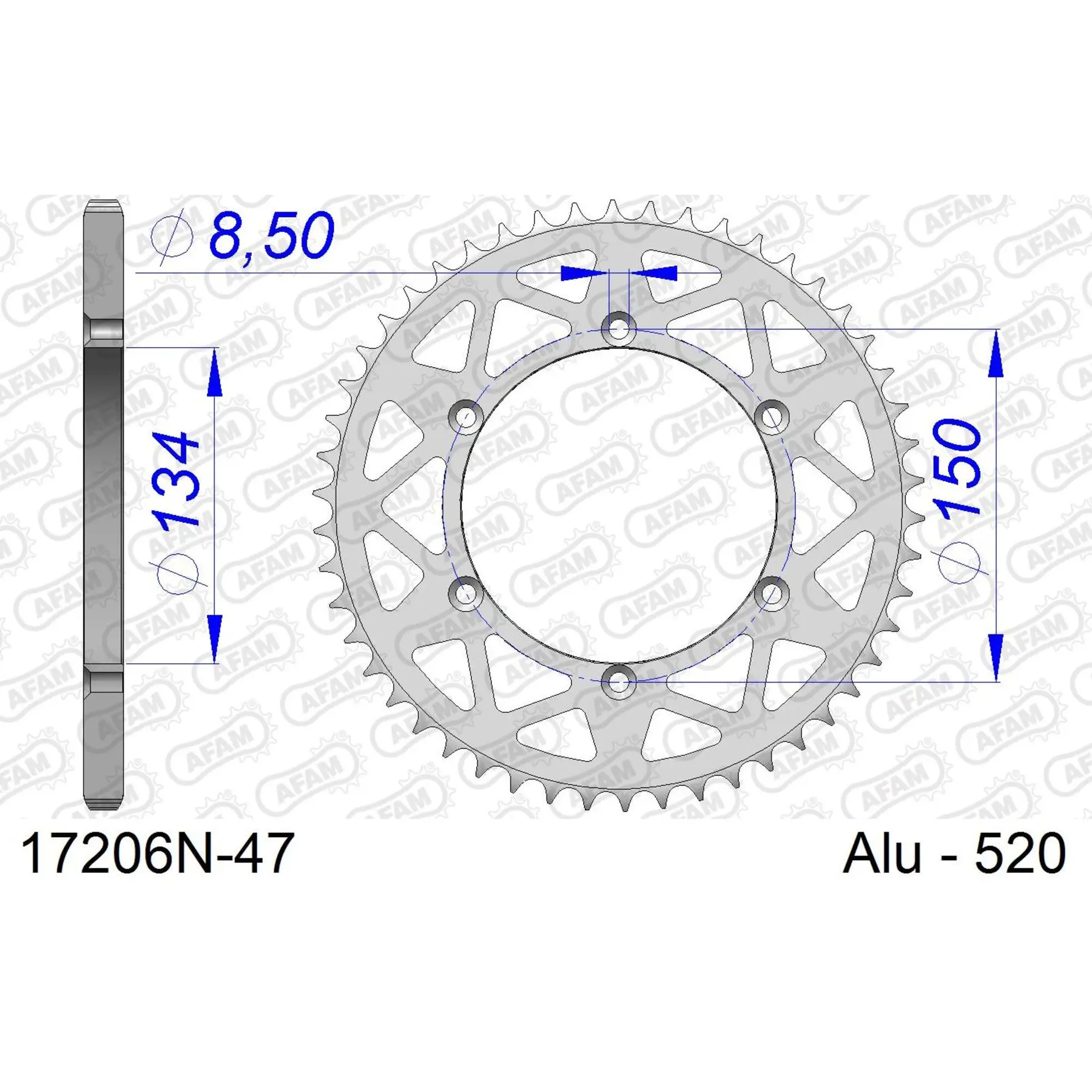 Zahnrad Afam 520 47 dents