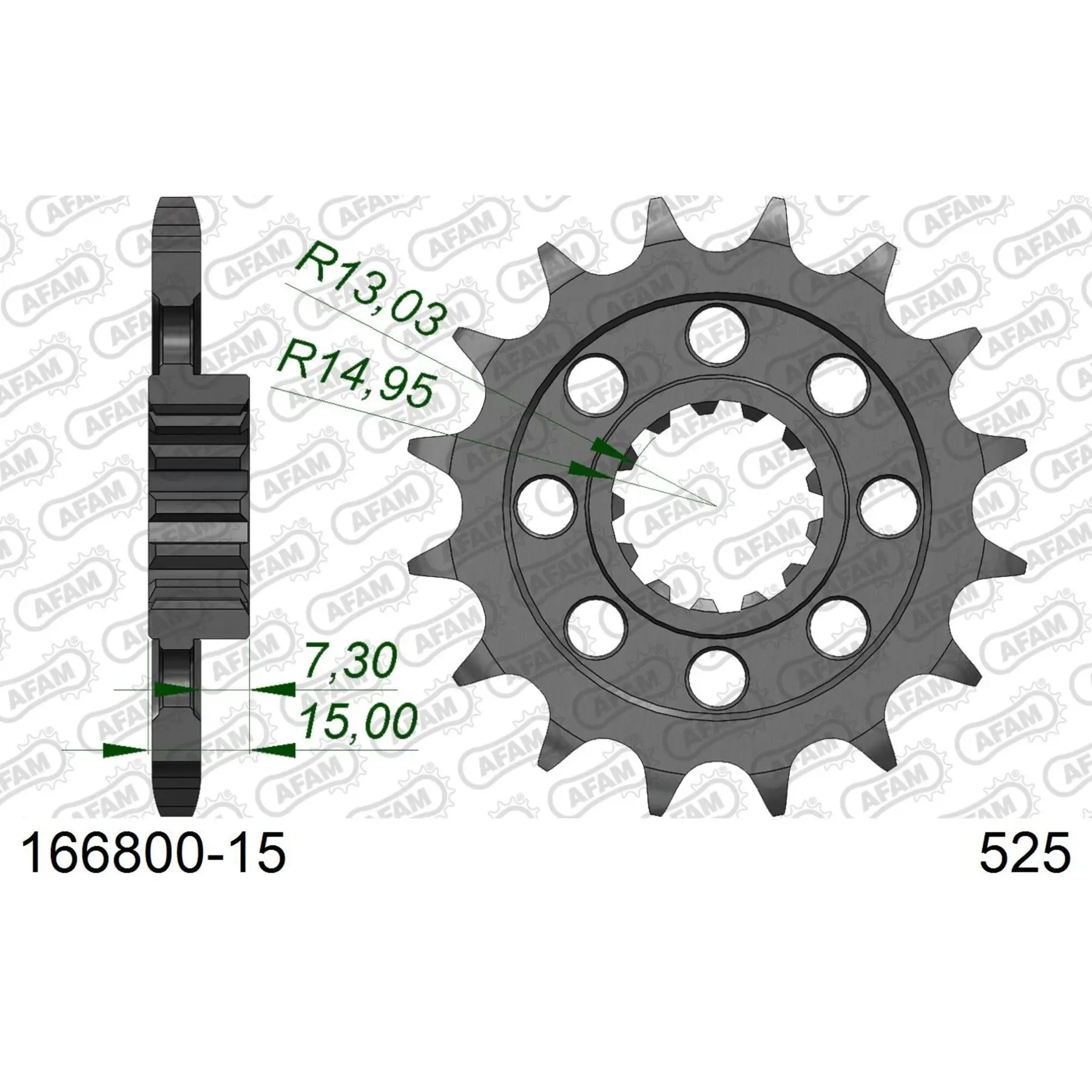 Zahnrad Afam 525 15 dents