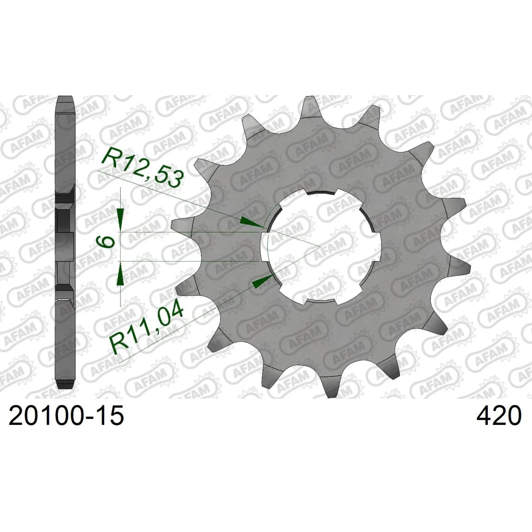 Zahnrad Afam 420 15 dents