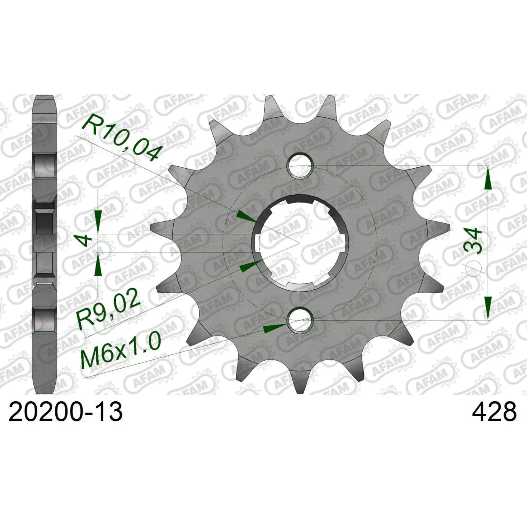 Zahnrad Afam 428 13 dents