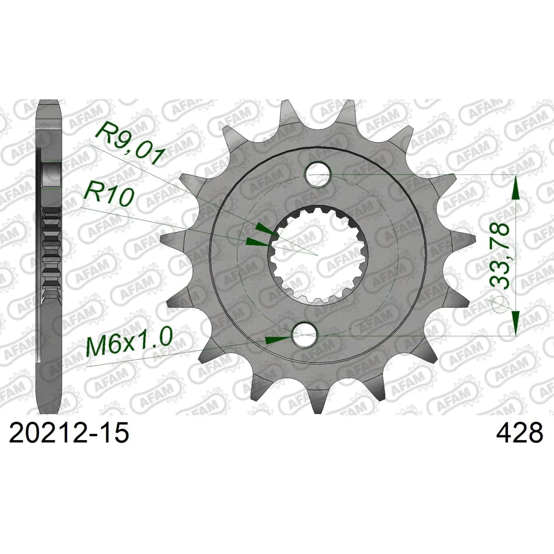 Zahnrad Afam 428 15 dents