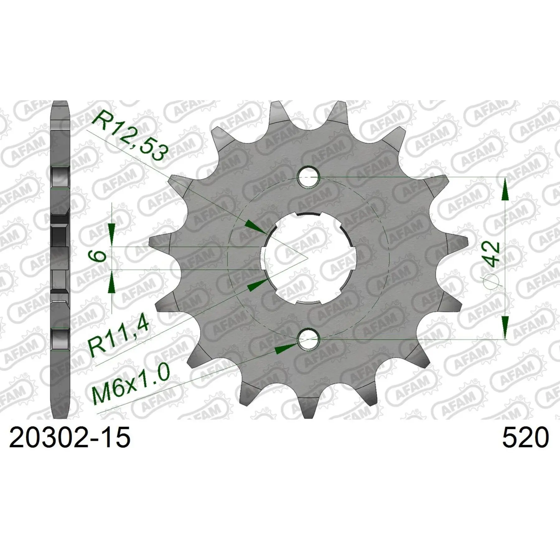 Zahnrad Afam 520 15 dents