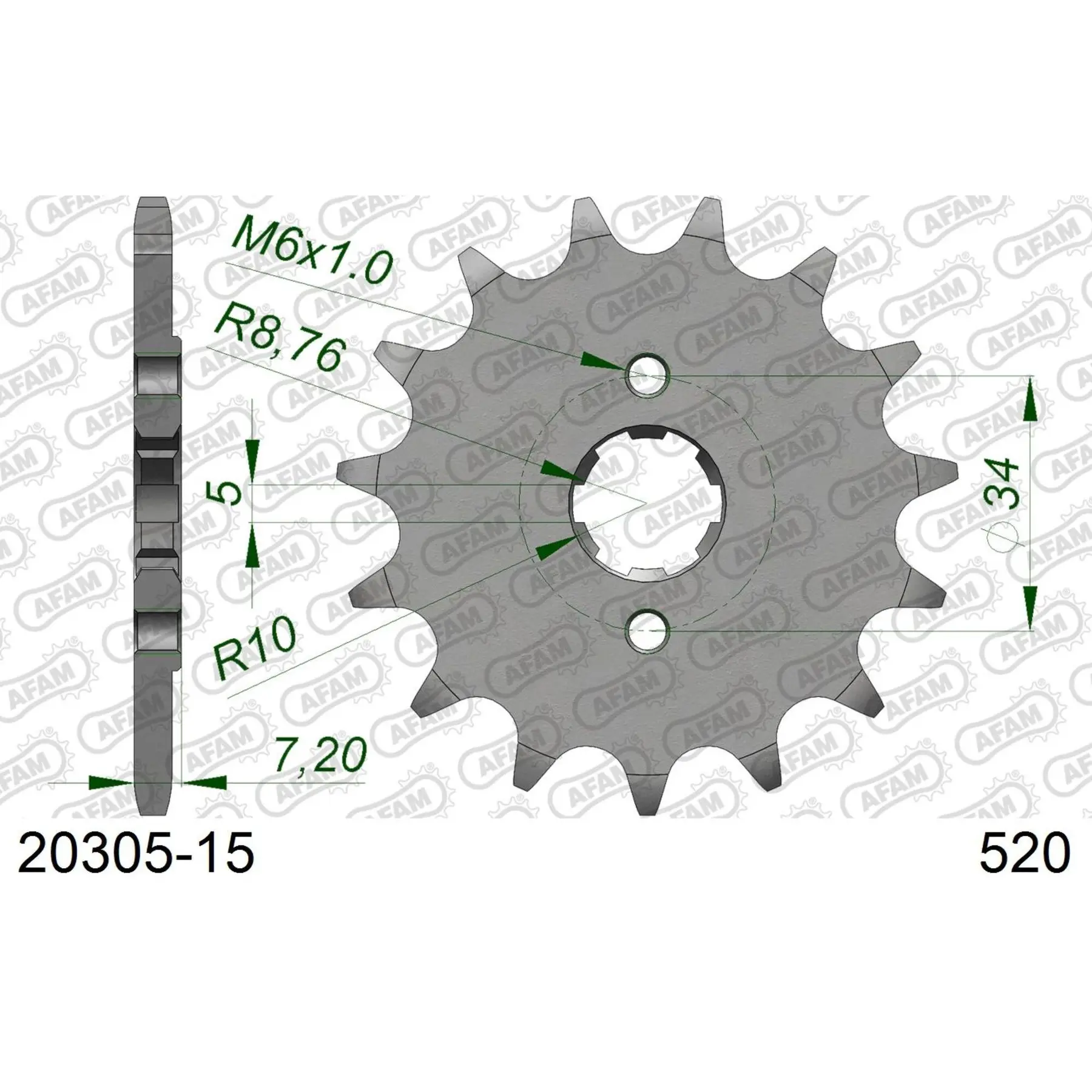 Zahnrad Afam 52015 dents