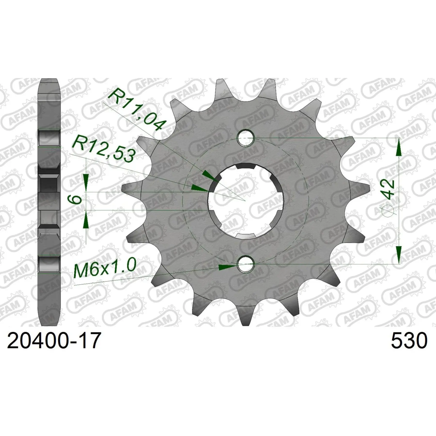 Zahnrad Afam 530 17 dents