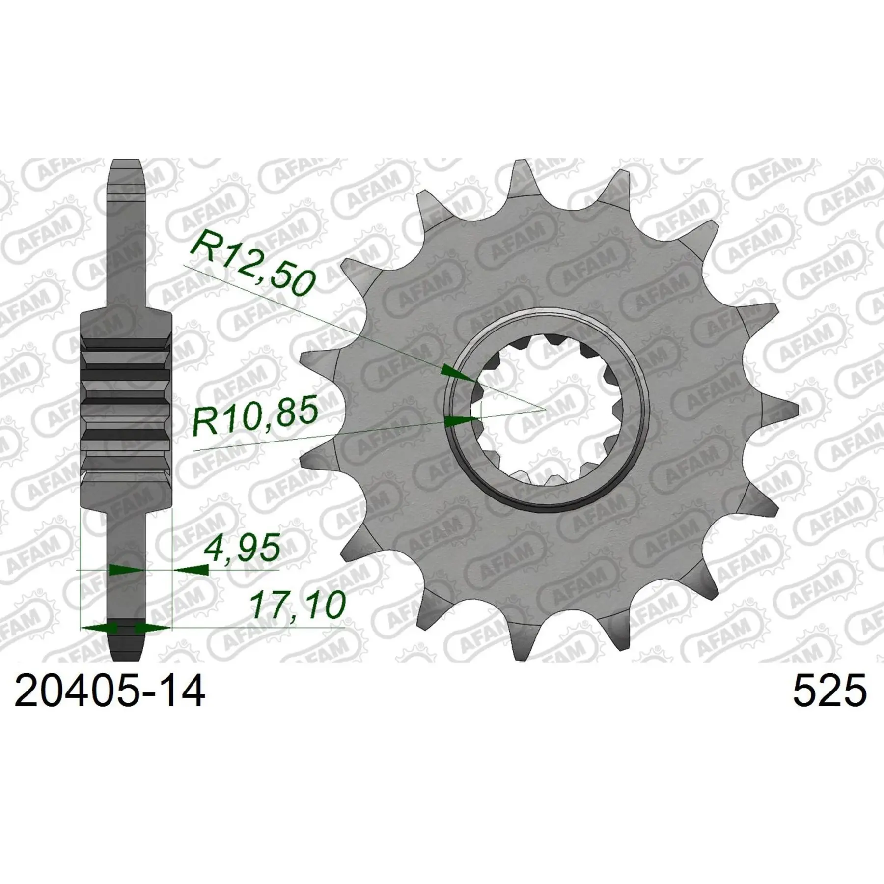Zahnrad Afam 525 14 dents
