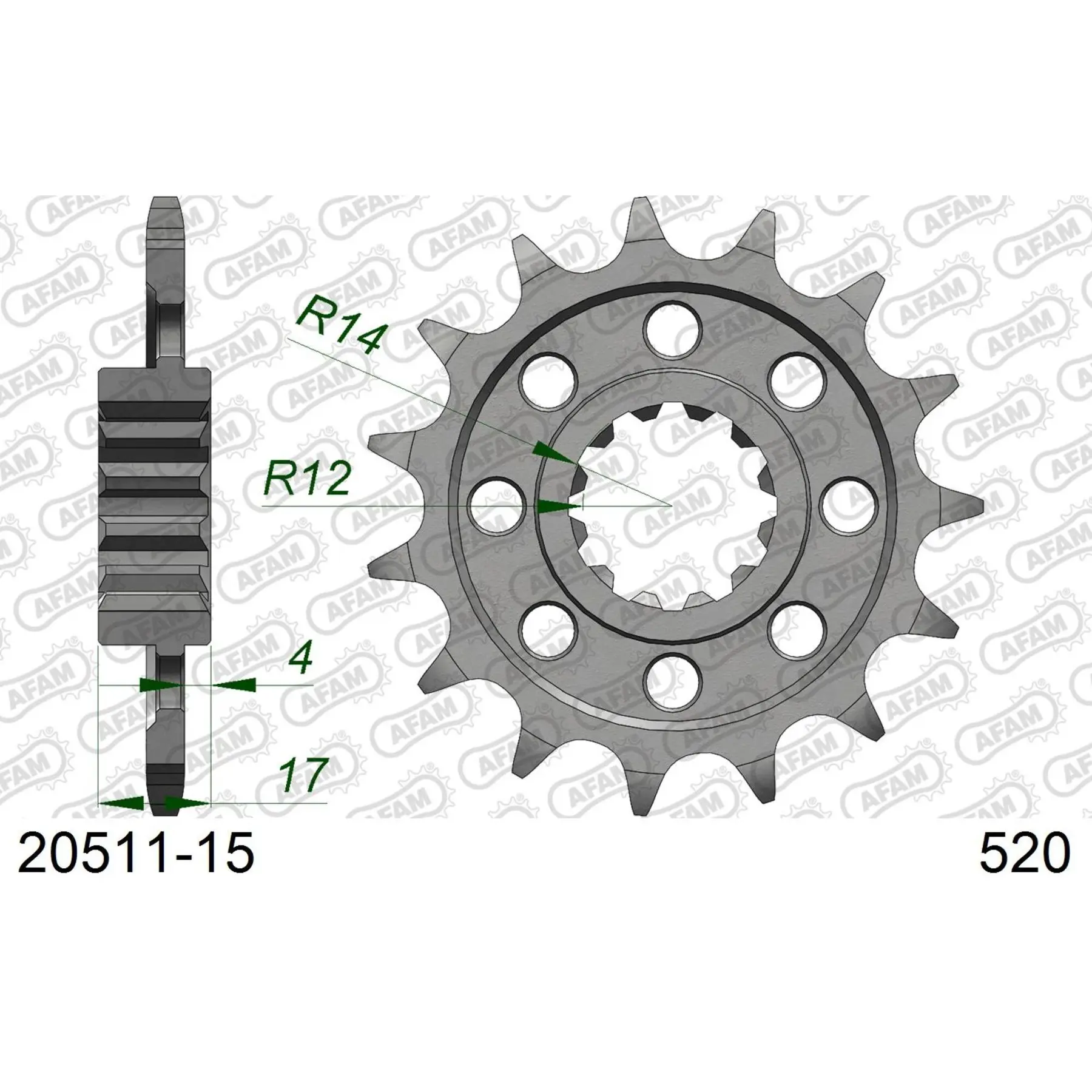 Zahnrad Afam 520 15 dents