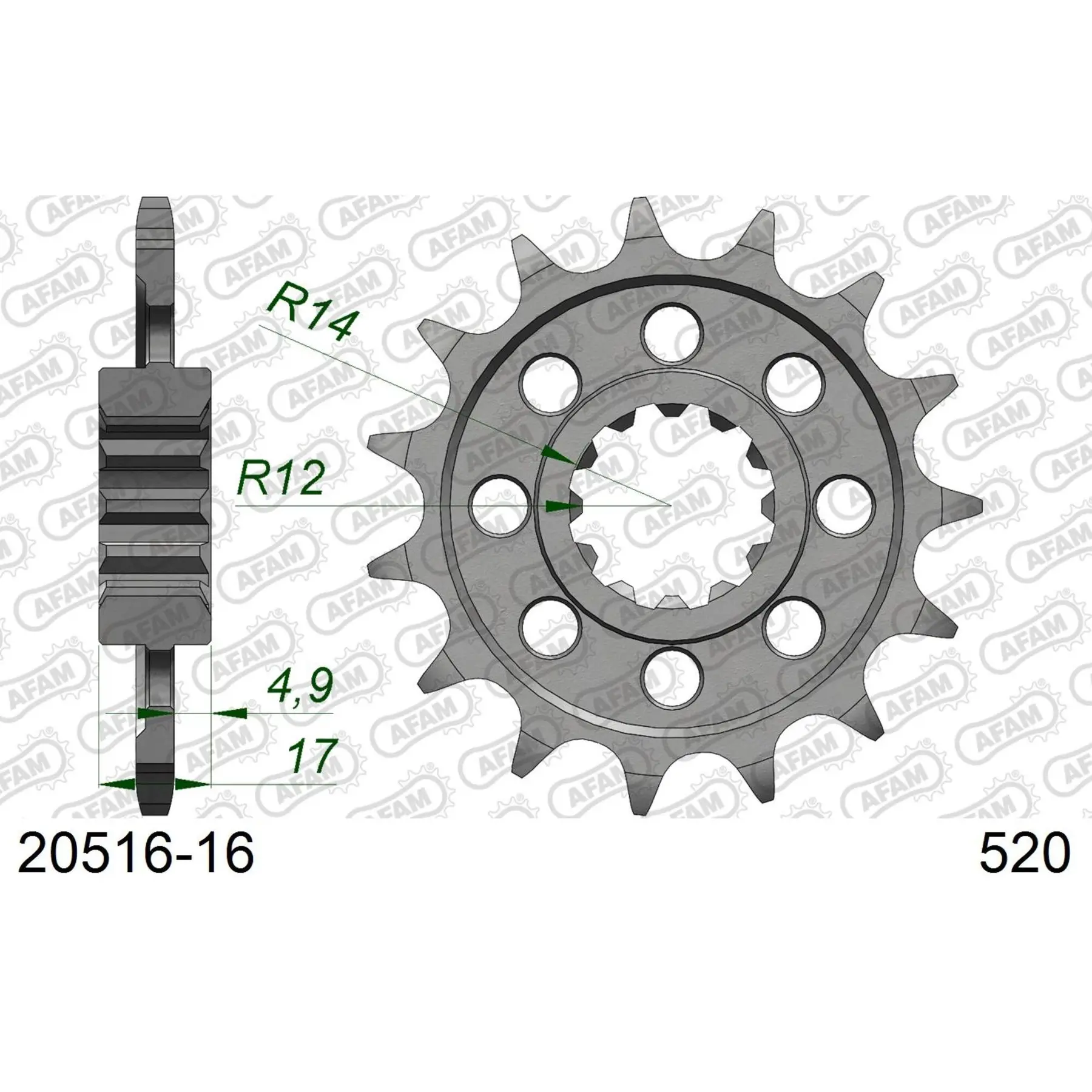 Zahnrad Afam 520 16 dents