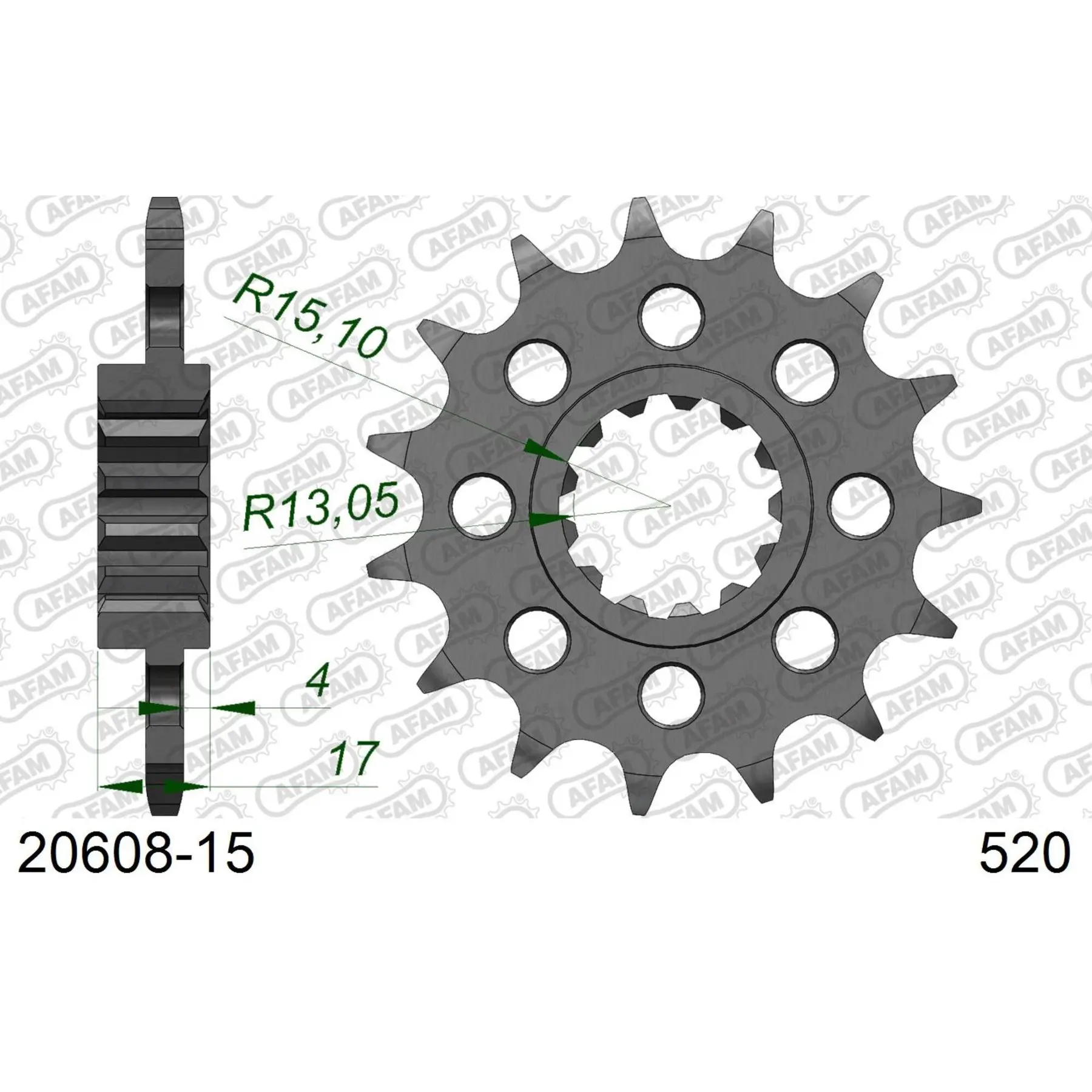 Zahnrad Afam 520 15 dents